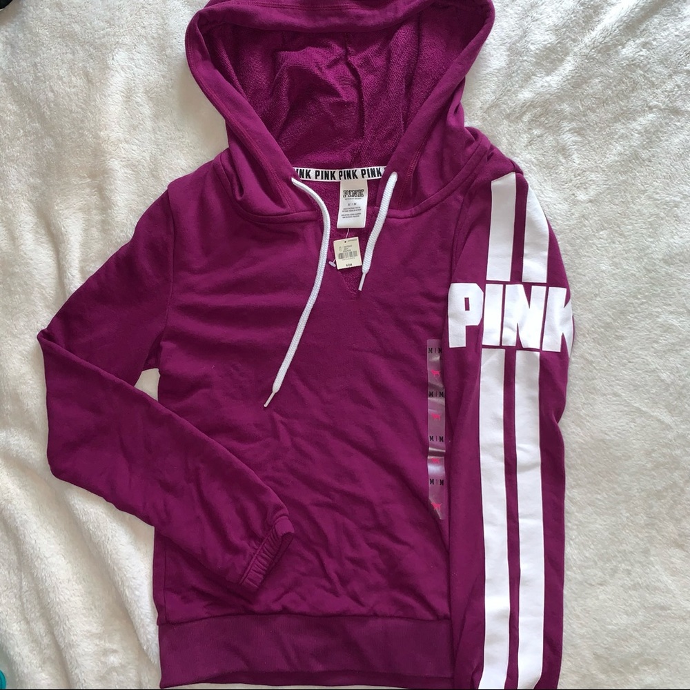 NWT VS PINK Maroon Pullover Hoodie